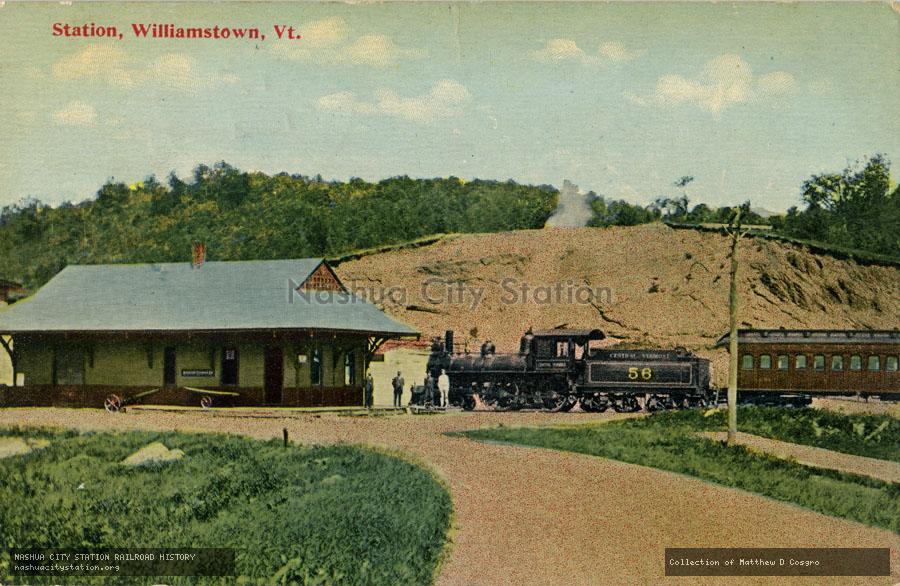 Postcard: Station, Williamstown, Vermont